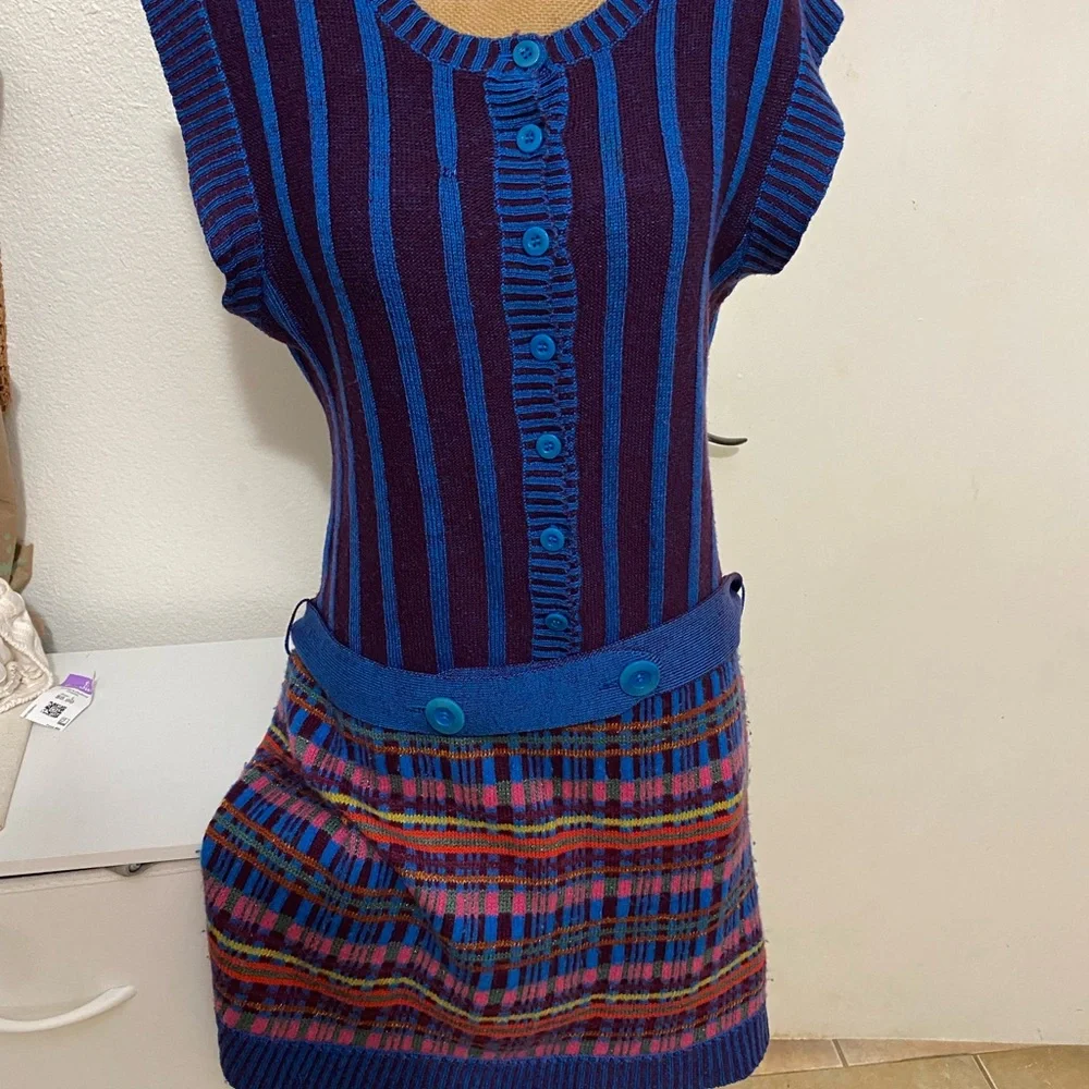 Nanette Lepore Blue and Purple Striped Mini Dress - Picture 4 of 11